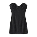 Chic Women's Slim Fit Evening Dress with Heart Neckline