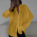 Shimmering Oversized Women's Blouse Top