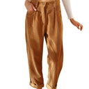 Chic Women's High-Waist Pleated Pants