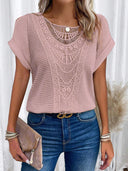 Chic Lace T-Shirt with Fashionable Accents