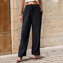 Women's Elastic Waistband Pants with Side Pockets