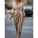 Women’s Satin Finish Maxi Dress - Chic Style