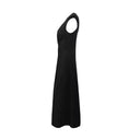 Chic Maxi Dress with Gathered Design and Round Neck