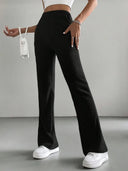 Chic Ribbed High-Waist Pants for Women