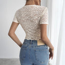 Stylish Short-Sleeved Lace Women's Top