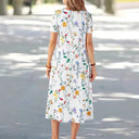 Floral-Patterned Women's Summer Dress with Pockets