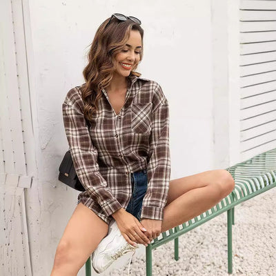 Chic Women's Checkered Blouse for Every Occasion