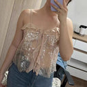 Chic Sequin and Ruffle Blouse for Women