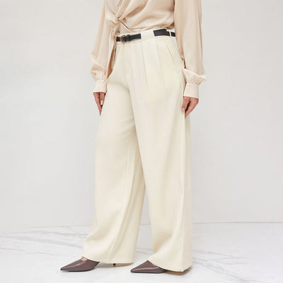 High-Waisted Palazzo Pants with Stylish Belt