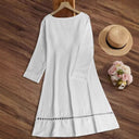 Women's Summer Dress with Crochet Collar Design