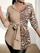 Reversible Women's Blouse with Waist Belt