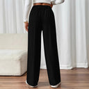 Chic Women's Wide Leg Trousers with Decorative Buttons