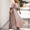Off-Shoulder Asymmetrical Maxi Dress for Women