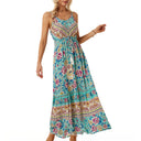 Floral Print Maxi Dress with Adjustable Bandeau