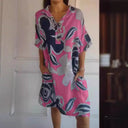 Floral-Designed Women's Hooded Dress