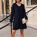 Chic Women's V-Neck Ruffle Dress