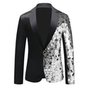 Shimmering Sequin Blazer with Shawl Collar