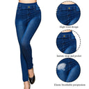 High-Waisted Stylish Denim-Effect Leggings for Women