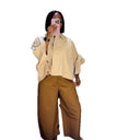 Voluminous Sleeve Women's Cropped Blouse