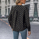 Chic V-Neck Graphic Pattern Blouse for Women