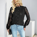Ladies' Lace Sleeve Blouse with Structured Design