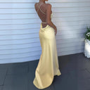 Chic Maxi Dress with Deep V-Neck & Adjustable Straps