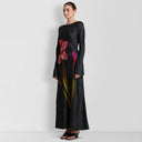 Floral Maxi Dress with Elegant Long Sleeves