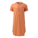 Chic Women's Short Sleeve Dress with Stand-Up Collar