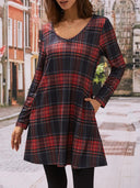 Women's Checkered Dress with Handy Side Pockets