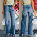 Trendy Women's High-Waist Wide-Leg Jeans