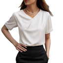 Chic V-Neck Short Sleeve Blouse for Women