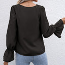 Chic Lace Detail Blouse with Ruffled Sleeves