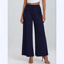 Women's Relaxed-Fit Leisure Trousers with Elastic Waist and Side Pockets