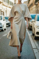 Chic Women's Maxi Dress with Statement Sleeves