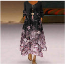 Artistic Floral Maxi Dress with Asymmetrical Hem