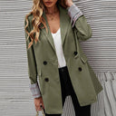 Chic Double-Breasted Blazer with Checked Design