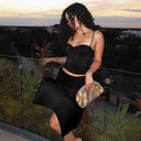 Asymmetrical Hem Dress with Braided Bodice