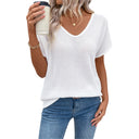 Chic Women's V-Neck Knit Blouse