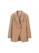 Chic Oversized Blazer with Double-Breasted Style and Ample Pockets