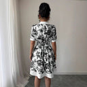 Floral Print Women's Shirt Dress with Belt