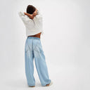Elastic-Waist Denim Jeans for Women with Handy Pockets