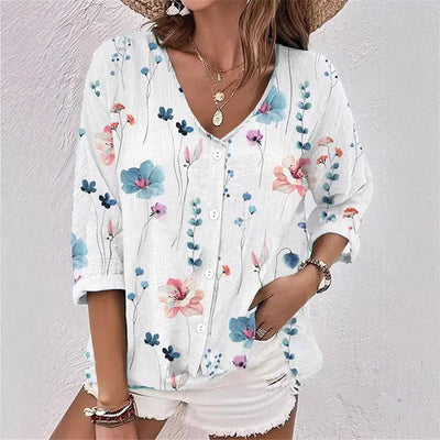 Floral Print Women's Blouse for Everyday Wear
