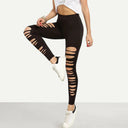 Chic Women's Leggings with Stylish Cut-Outs