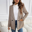 Stylish Women's Checked Blazer Jacket