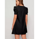 Chic A-Line Mini Dress with Puff Sleeves