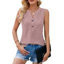 Chic Women's Eyelet Blouse with Button Placket