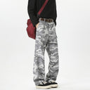 Fashionable Camouflage Women's Cargo Trousers with High Pockets