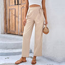 High-Waist Drawstring Pants for Women - Chic Wide-Leg Design