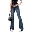 Retro High-Waisted Flared Denim Jeans for Women