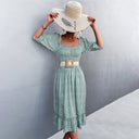 Chic Women's Ruffle Dress with Elastic Waist